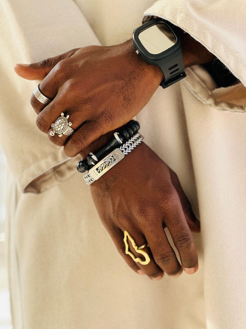Diamond bracelets on black