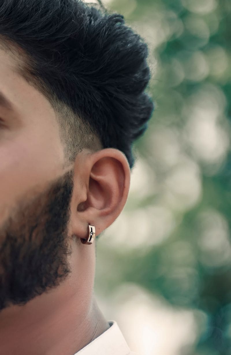 Diamond earrings on black